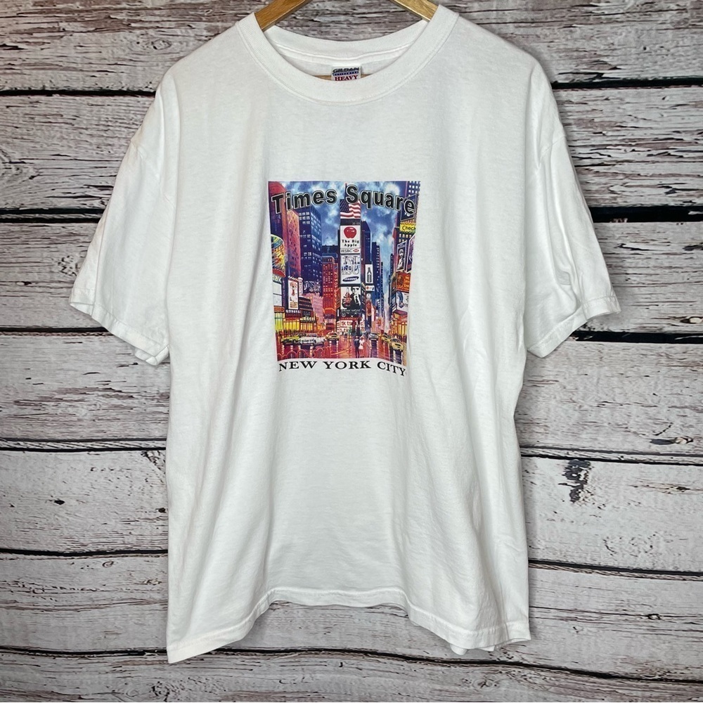 Times Square New York City Graphic Tee Size XL‎ Men’s Gildan Heavyweight Cotton